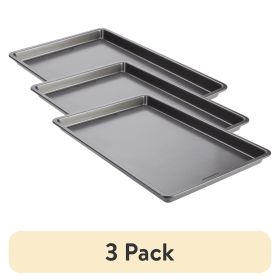 (3 pack) PRO Nonstick Steel Baking Sheet, 17" x 11", Gray