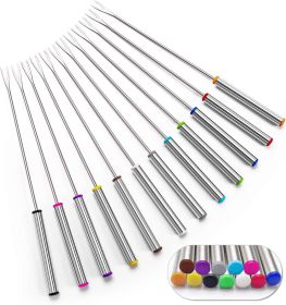 Set of 12 Stainless Steel Fondue Forks 9.5"